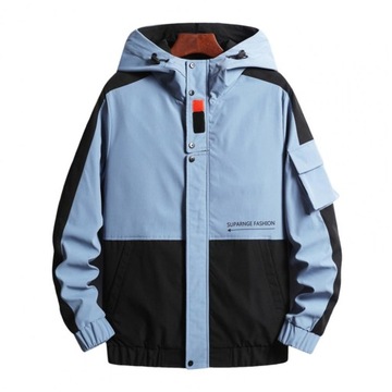 Men Jacket Long Sleeve Zipper Spring Hooded Street