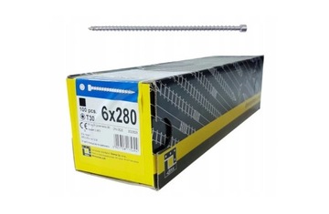 Wkręt ciesielski CPW 6x280 pełny gwint łeb Walcowy