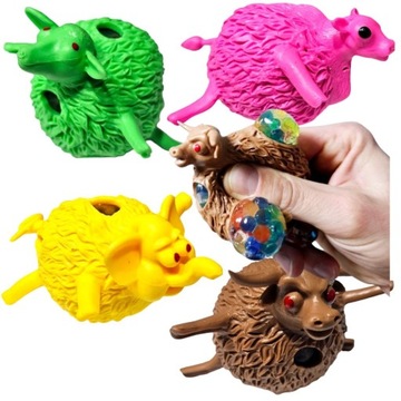 GNIOTEK x4 sensoryczny kulkowy squishy antystresowy do ściskania ZWIERZĘTA
