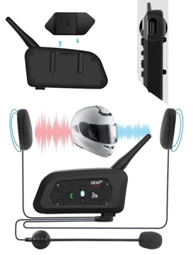 INTERKOM MOTOCYKLOWY EJEAS V6 PRO USB-C 2024 Bluetooth 5.1 na kask