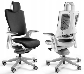 ERGONOMICZNY Fotel biurowy WAU biały czarny Unique