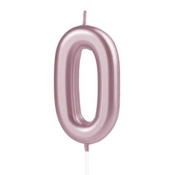 ŚWIECZKA URODZINOWA CYFRA 0 ROSE GOLD 10 cm