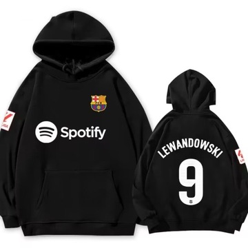 2024 Nowa bluza piłkarska FCB Fan Edition No.9 Lewandowski + Czarna