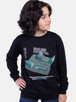 Bluza dziecięca chłopięca dresowa czarna 140