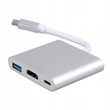 ADAPTER HUB STACJA 3W1 USB-C HDMI 4K PD USB 3.0