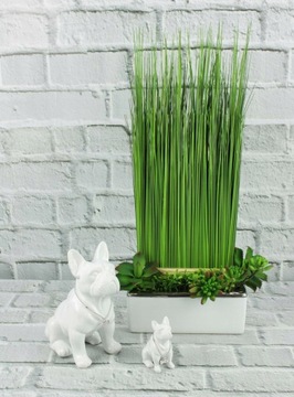 Керамическая фигурка черного бульдога H32