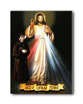 Mały obraz płótno Jezus Miłosierny Święta Faustyna