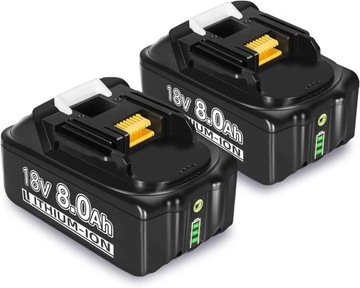 ЛИТИЕВЫЙ АККУМУЛЯТОР ДЛЯ ЭЛЕКТРОИНСТРУМЕНТОВ ДЛЯ BL1860B 8V 8AH ИНДИКАТОР ЗАРЯДА 2 ШТ.