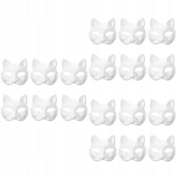 18 шт. пустые маски для кошек, бумажная маска для косплея