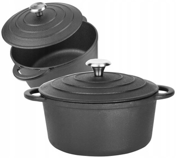 Garnek ŻELIWNY 4,2 L do Pieczenia Kociołek BRYTFANNA 24cm Indukcja Gaz