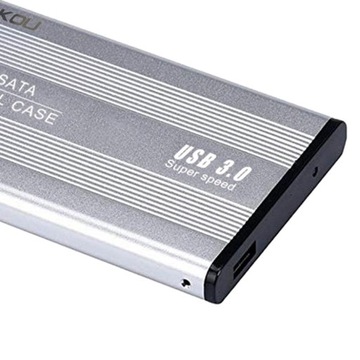 2,5-дюймовый корпус внешнего твердотельного накопителя USB 3.0, серебристый алюминий