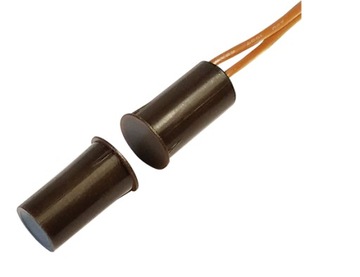 KONTAKTRON CZUJKA CZUJNIK MAGNETYCZNY WPUSZCZANY NC BRĄZ ALARM DRZWI OKNA