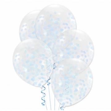 BALONY Z KONFETTI BŁĘKTINE Przezroczyste 12