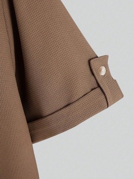 SHEIN КОРИЧНЕВЫЙ КОМПЛЕКТ РУБАШКА ВАФЕЛЬНЫЕ ШОРТЫ XXL 97311