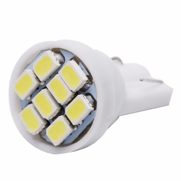1x BIAŁA ŻARÓWKA W5W 1206 T10 8 LED 3020 SMD 12V