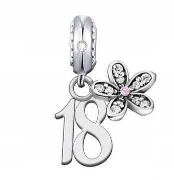 CHARMS ZAWIESZKA 18 Urodziny Rocznica kwiat 925