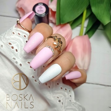 BOSKA NAILS 2x гибридный лак БЕЛЫЙ ЧЕРНЫЙ + БЕСПЛАТНО