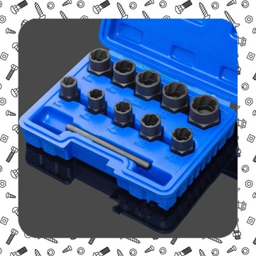 НАБОР НАСАДОК ДЛЯ ПОВРЕЖДЕННЫХ БОЛТОВ И ГАЙОК + КОРПУС