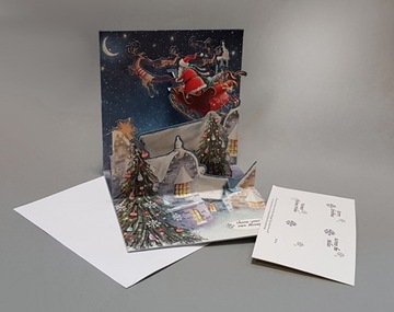 Рождественская открытка САНТА, отличные 3D открытки, подарок