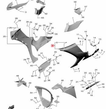 Yamaha YZF R1 RN65 2020+ БОКОВОЙ ОБТЕКАТЕЛЬ ЛЕВЫЙ B3L-Y283U-40-33