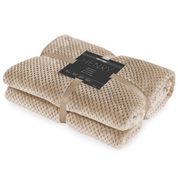 Koc DecoKing mikrofibra beżowy 150 cm x 200 cm
