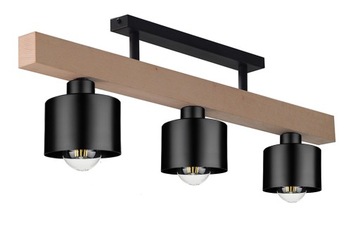 LAMPA PLAFON SUFITOWY ŻYRANDOL 030-3PL DREWNO LOFT E27 BUFET KUCHNIA SALON