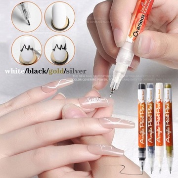 1pc Nail Art Graffiti długopis 4 kolory złoty