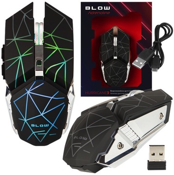 PODŚWIETLANA BEZPRZEWODOWA MYSZ GAMINGOWA LED RGB