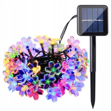 50 Led Lampki Solarne Ogrodu Ozdobne Oświetlenie