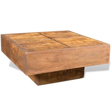 Stolik kawowy drewniany mango 68x68x30 brązowy