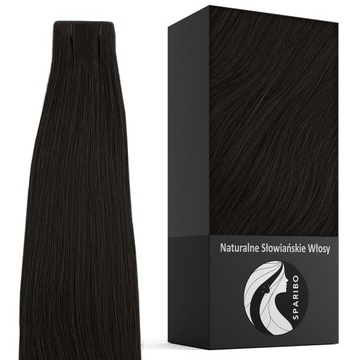 Naturalne włosy 10 kanapek kanapki niewidoczne taśmy Tape On 4 cm 60 cm
