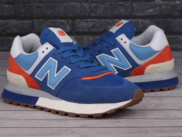 Buty sneakersy sportowe New Balance NIEBIESKI, POMARAŃCZOWY, BIAŁY SKÓRA