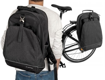 WOZINSKY DWIE SAKWY ROWEROWE TORBA NA BAGAŻNIK PLECAK NA ROWER 40L POJEMNE
