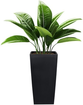 НАБОР 3 ЦВЕТОЧНЫХ ГОРШКА АНТРАЦИТОВЫЙ МАТОВЫЙ САДОВЫЙ ПОДСТАВКА ДЛЯ ЦВЕТОВ + 3 ВСТАВКИ