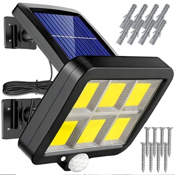 LAMPA HALOGEN SOLARNA LED Z CZUJNIKIEM RUCHU I ZMIERZCHU ZEWNĘTRZNA