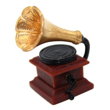 1/12 Meble do domku dla lalek Stary gramofon do salonu Dom Accs