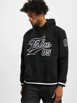 FUBU BLUZA MĘSKA Z KAPTUREM CZARNA VARSITY HEAVY L