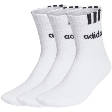 ADIDAS SKARPETY DŁUGIE 3-STRIPES LINEAR HALF-CREW r.40-42 HT3437 3PAK BIAŁE
