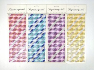 KRYSZTAŁKI DŻETY TAŚMA OZDOBNA KOLOROWA NAKLEJKA