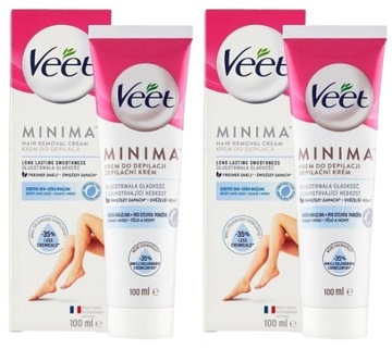 2 sztuki KREM DO DEPILACJI SKÓRA WRAŻLIWA 100 ML VEET Aloes Nawilżenie