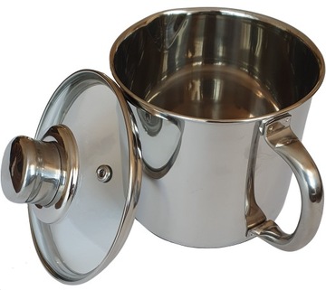 NIERDZEWNY GARNEK Z POKRYWKĄ POKRYWA KUBEK 12CM 1,2L INDUKCJA GAZ RICKY