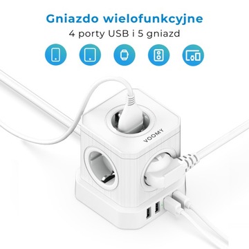 Magic Cube Multi functional Socket with Multi hole High Power Strip PD20W