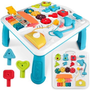 STOLIK EDUKACYJNY INTERAKTYWNY TABLICA PANEL MUZYCZNY MUZYKA DLA DZIECI 5w1