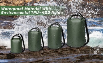 ВОДОНЕПРОНИЦАЕМАЯ СУМКА 5Л ЗЕЛЕНАЯ + ЧЕХОЛ ДЛЯ ТЕЛЕФОНА