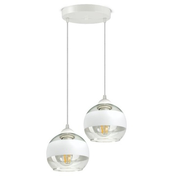 Lampa Wisząca Sufitowa Żyrandol Biała Szklane Kule White Belt EZ2 LED E27
