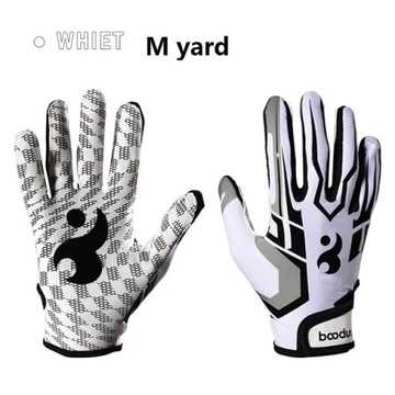 A Pair Men Women Rugby Gloves Breathable Anti-slip Full Finger Silicone Bas