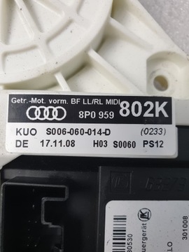 AUDI A3 8P МОТОР СТЕКЛОПОДЪЕМНИКА ПРАВЫЙ ПЕРЕДНИЙ 8P0959802K