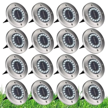 LAMPKI SOLARNE NAJAZDOWE 16 sztuk LAMPKI SOLARNE DO OGRODU GRUNTOWE