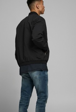 JACK&JONES MĘSKA CZARNA KURTKA BOMBER L 1M4B