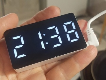 Мини-часы-термометр-будильник с USB-зеркалом